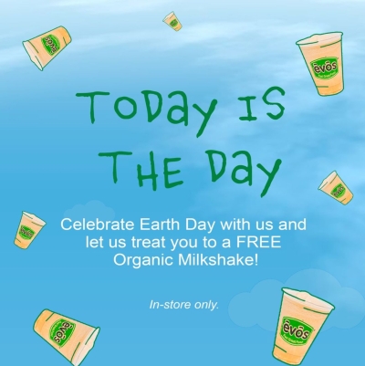 Free Organic Milkshake at EVOS
