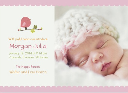 3 Free Birth Announcement Cards from Cardstore