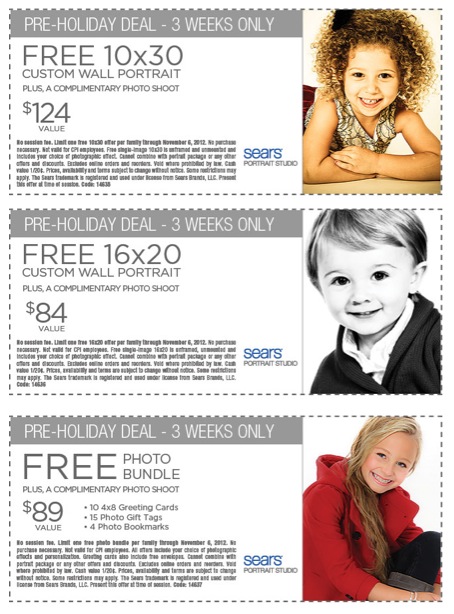 Free Photo Bundle & Portraits at Sears Portrait Studio