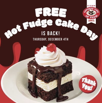 Free Hot Fudge Cake at Shoney's (12/4)