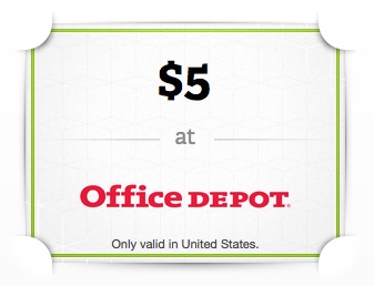 Free $5 Office Depot Gift Card (Wrapp)