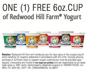 Free Cup of Redwood Hill Farm Yogurt