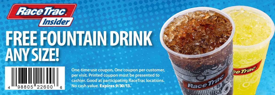 Free Fountain Drink At RaceTrac Free Fountain Drink At RaceTrac