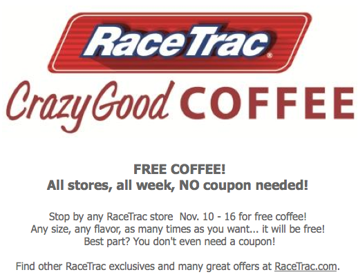 Free Coffee Week At RaceTrac Free Coffee Week At RaceTrac