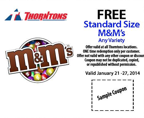 Free Standard Size M&amp;M's At Thorntons