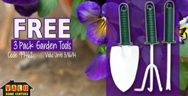 Free 3 Pack of Garden Tools at Valu Home Centers (Fb)