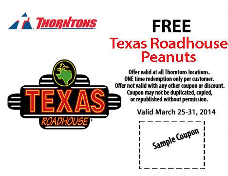 Free Texas Roadhouse Peanuts at Thorntons