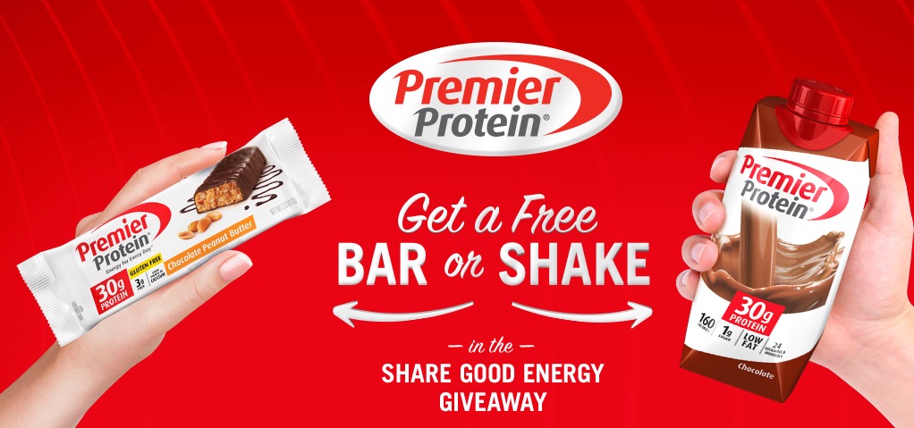 Free Premier Protein Bar or Shake Sample