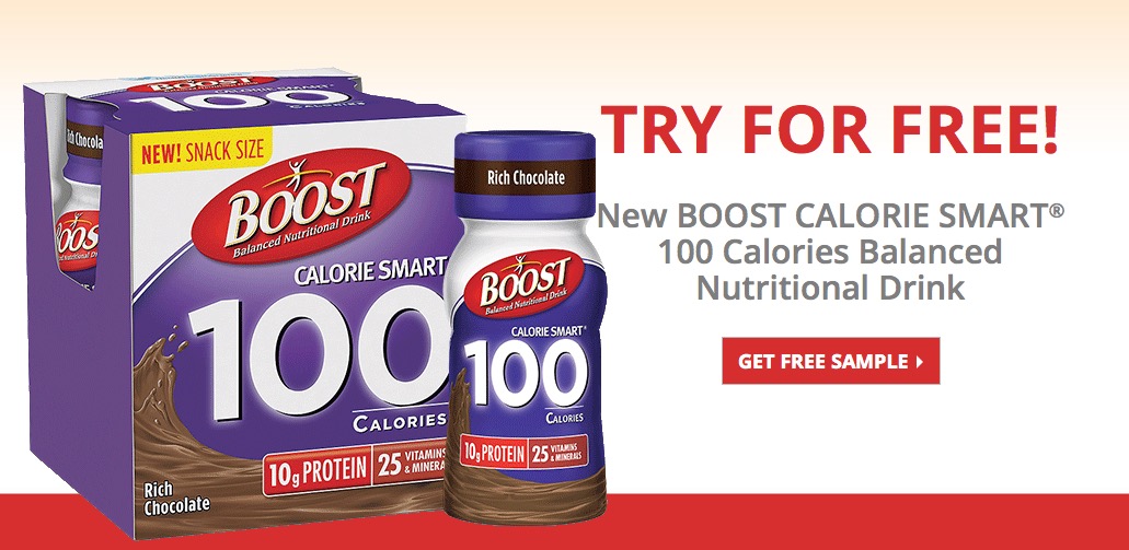 Free 4-Pack of BOOST CALORIE SMART 100 Calories Nutritional Drink