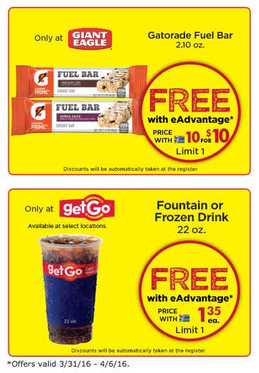 Free Gatorade Fuel Bar and Fountain or Frozen Drink at Giant Eagle