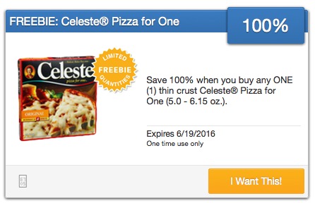 Free Thin Crust Celeste Pizza for One