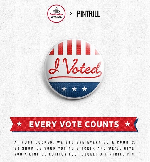 Free I Voted Pins at Foot Locker (#ivoted)
