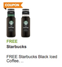 Free Starbucks Black Iced Coffee at Shaws
