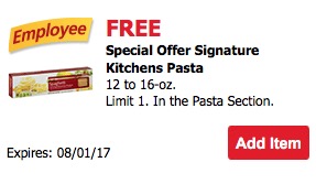 Free Signature Kitchens Pasta at Safeway