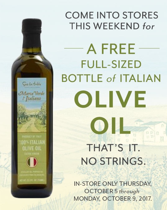 Free Bottle of Italian Olive Oil at Sur La Table
