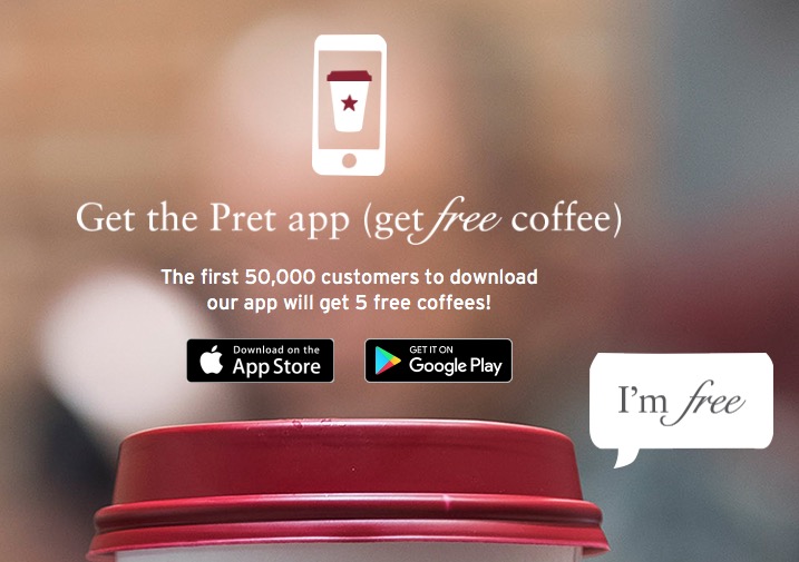5 Free Coffees at Pret a Manger