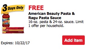 Free American Beauty Pasta & Ragu Pasta Sauce at Safeway