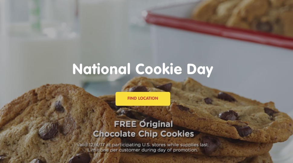 Free Chocolate Chip Cookie at Great American Cookies (12/4)