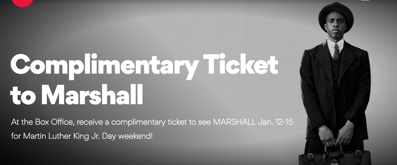 Free Marshall Movie Tickets at AMC Theaters (1/12)