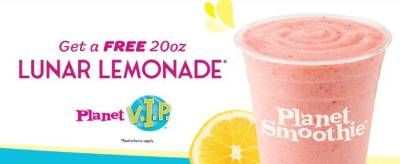 Free 20oz Lunar Lemonade at Planet Smoothie (6/21)
