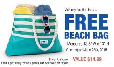 Free Beach Bag at RC Willey Stores