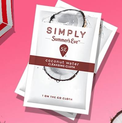 Free Simply Summer's Eve Coconut Water Cleaning Cloth Sample