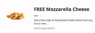 Free Mozzarella Cheese Sticks at Cumberland Farms