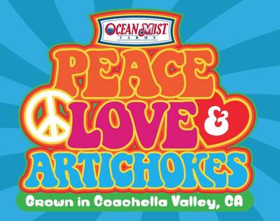 Free Peace, Love & Artichokes Bumper Sticker
