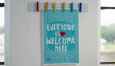 Free Everyone Is Welcome Here Poster for Teachers