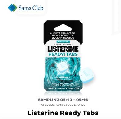 Free Listerine Ready Tabs Sample at Sam's Club