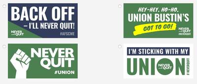 Free AFSCME Members #NeverQuit Stickers