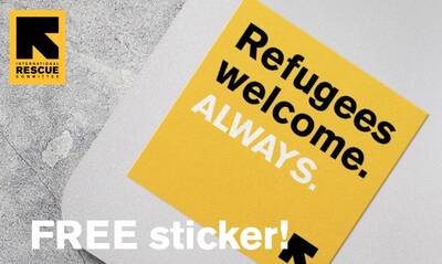 Free Refugees Welcome. Always. Sticker