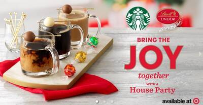 Free Starbucks and Lindt LINDOR Bring the Joy Together Party Kit (Apply)