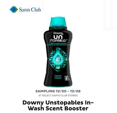 Free Downy Unstopables In-Wash Scent Booster Sample at Sam's Club