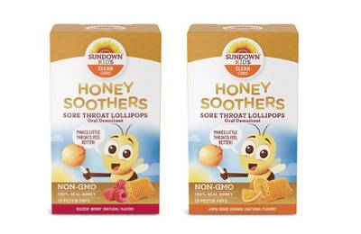 Free Sundown® Kids Honey Soothers Sore Throat Lollipops (Apply)