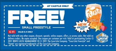 Free Beverage at White Castle (5/6)