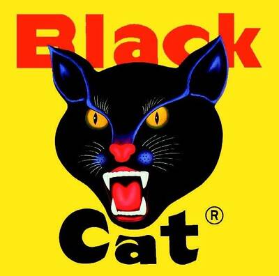 Free Black Cat Fireworks Sticker