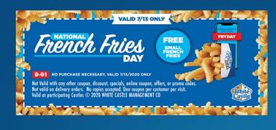 Free French Fries at White Castle