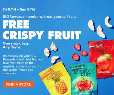 Free Bag of Crispy Fruit Snack at Big Lots