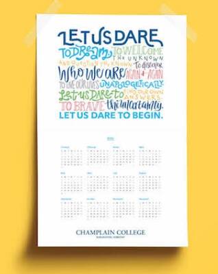 Free Champlain College 2021 Calendar Poster