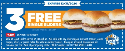 3 Free Sliders at White Castle