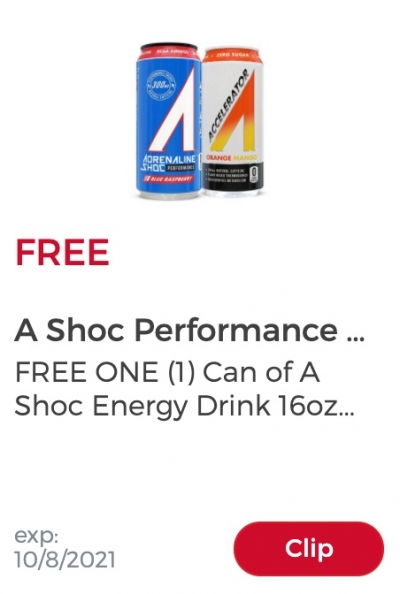 Free a Shoc Performance Energy Drink at Giant Eagle