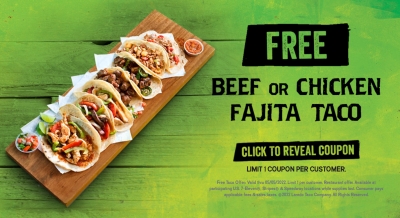 Free Beef or Chicken Fajita Taco at Laredo Taco Company