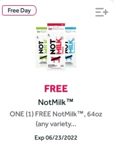 Free NotMilk Plant-Based Milk at Stop & Shop