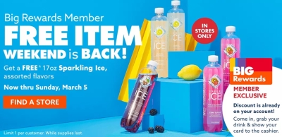Free Sparkling Ice Drink at Big Lots