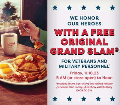 Free Grand Slam at Denny's (military)