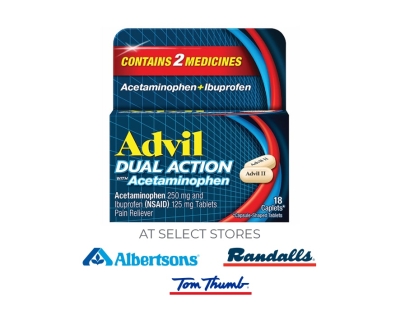 Free Advil Dual Action Sample at Albertsons, Randalls, Tom Thumb Stores