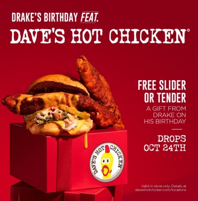 FREE Tender or Slider at Dave’s Hot Chicken (Today)