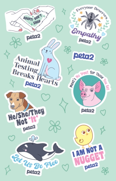 Free Peta2 Animal Rights Stickers