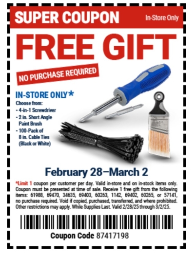 Free Gift at Harbor Freight